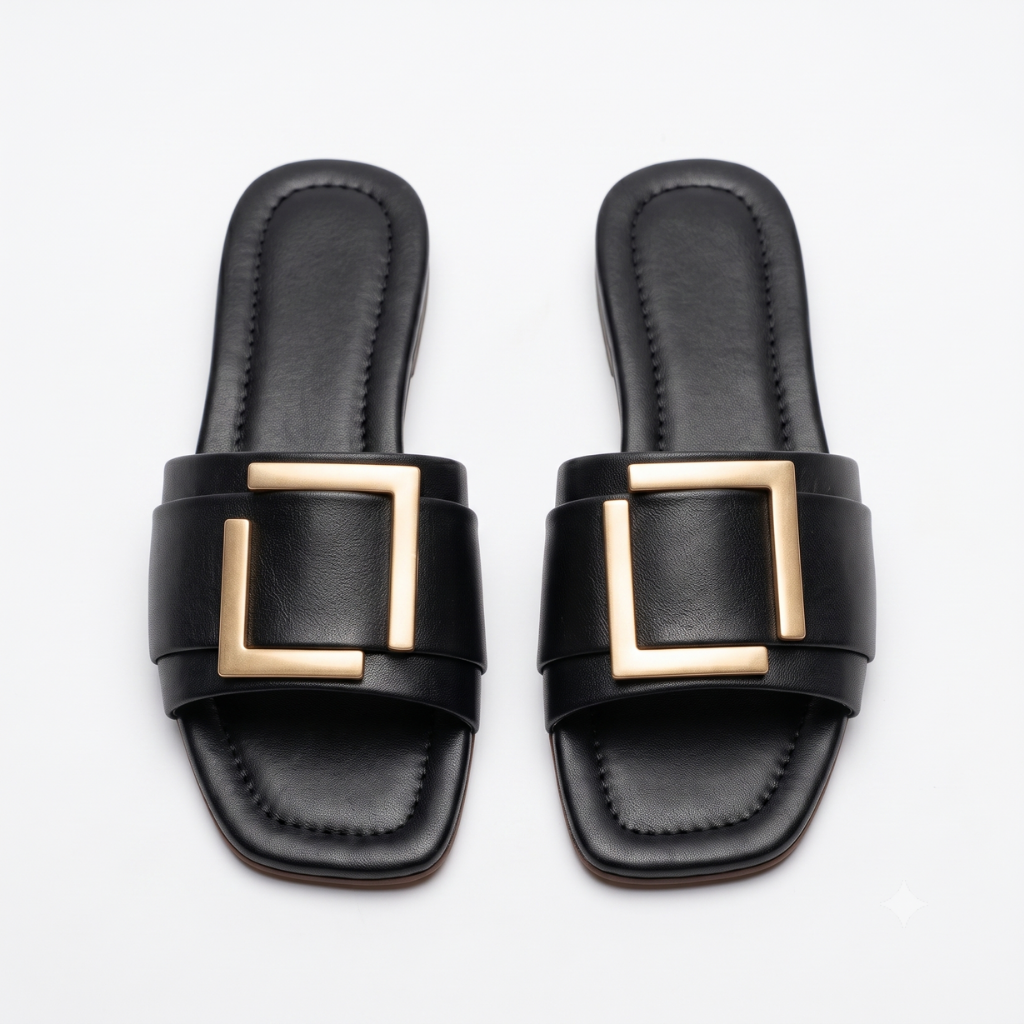 Open-Toe Mule (Black)