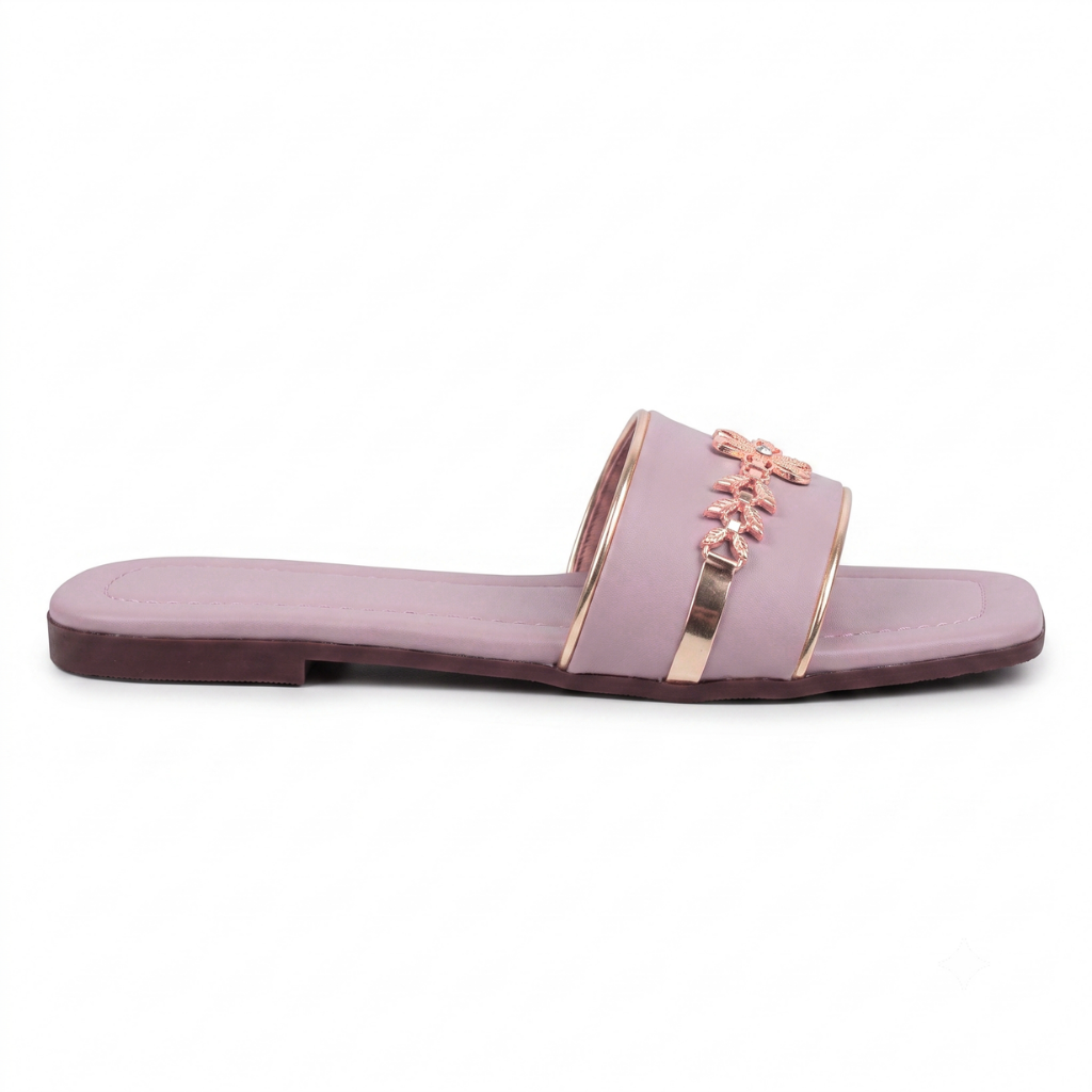 Azure Bloom Casual Slides (Soft Mauve Pink)