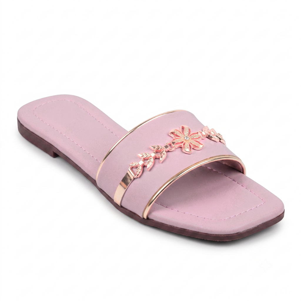 Azure Bloom Casual Slides (Soft Mauve Pink)