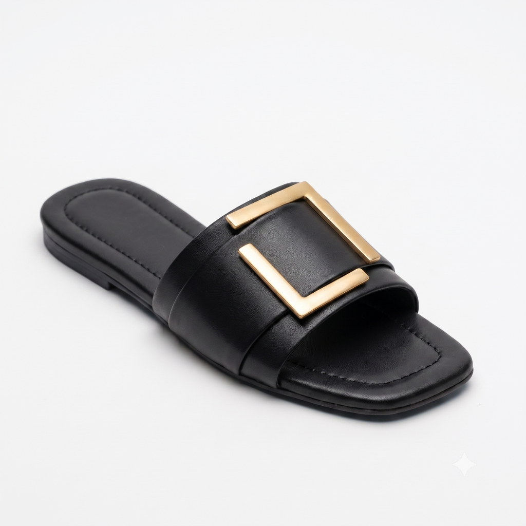 Open-Toe Mule (Black)