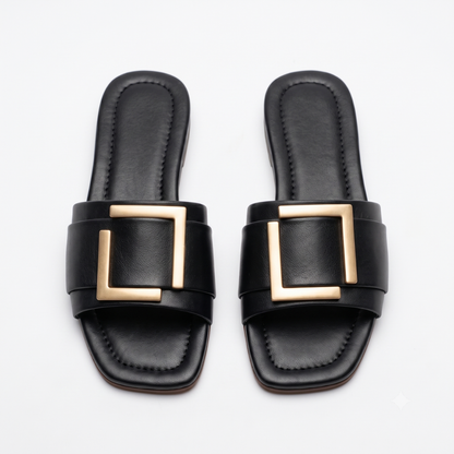 Open-Toe Mule (Black)