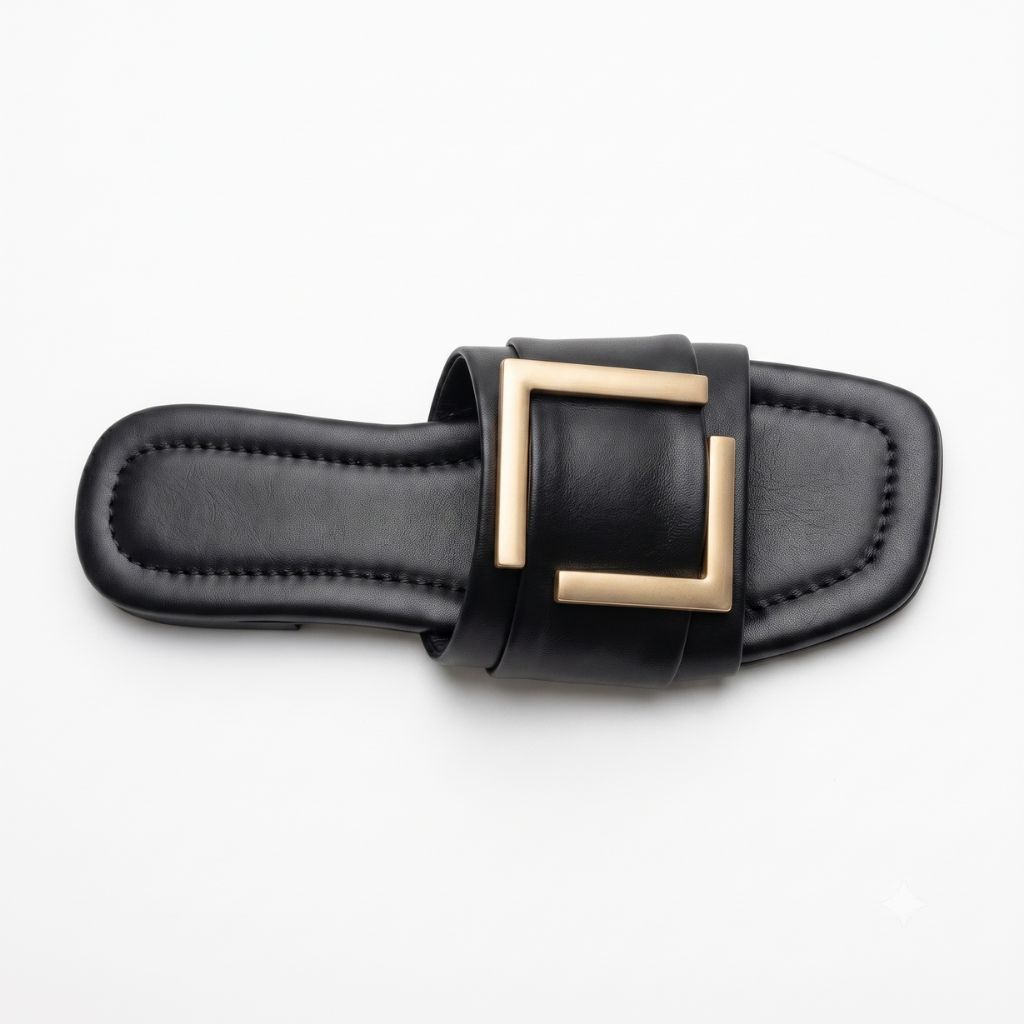 Open-Toe Mule (Black)