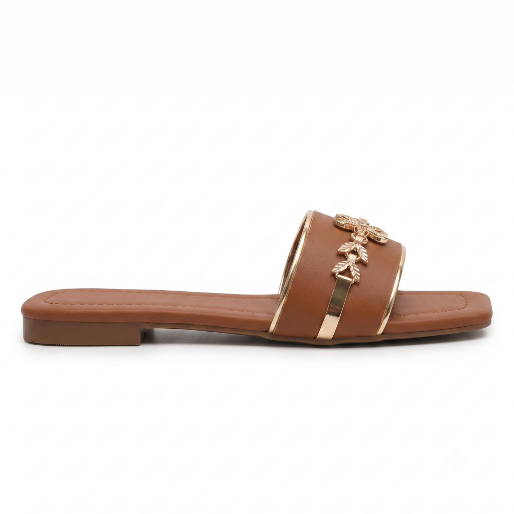 Azure Bloom Casual Slides (Tan)