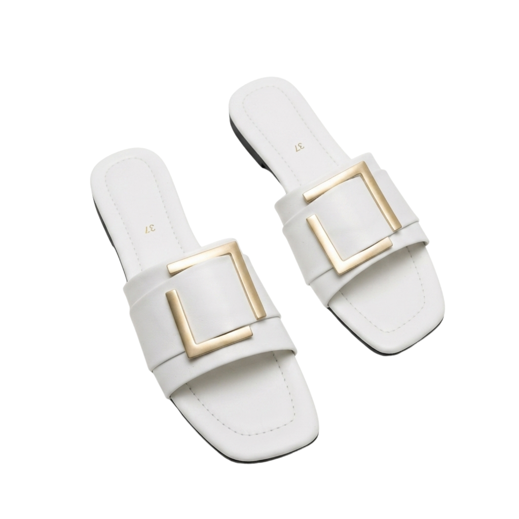 Open-Toe Mule (White)