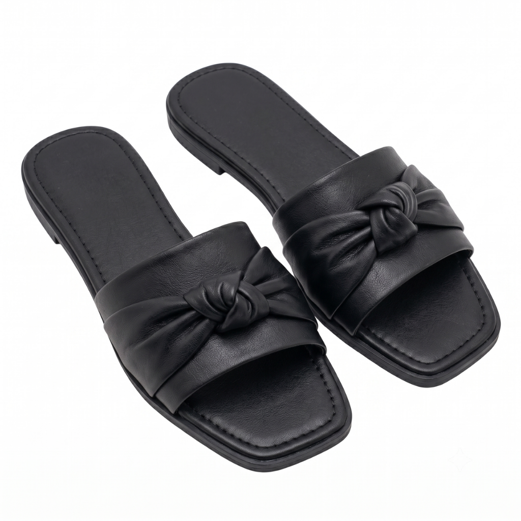 Toe Flat Slipper (Black)