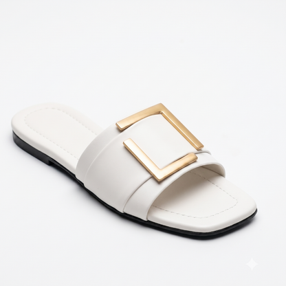 Open-Toe Mule (White)