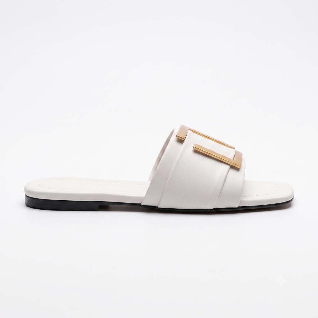 Open-Toe Mule (White)